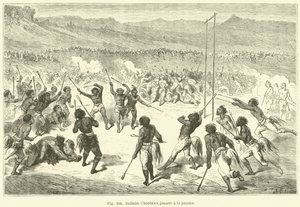 Choctaw Indians Playing Ball by European School