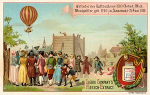 Invention of the hot air balloon by the Montgolfier Brothers, France by European School