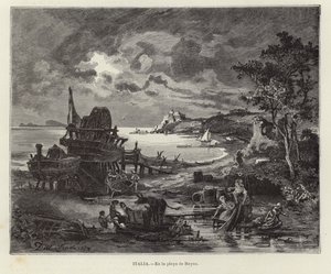 Beach Scene by European School