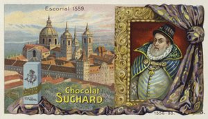 King Philip II of Spain and El Escorial by European School