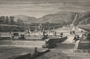 The Water Feature and the Cascade, at Caserta (engraving) by European School