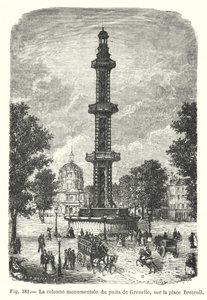 The Monumental Column of the Grenelle Well, on Place Breteuil (engraving) by European School