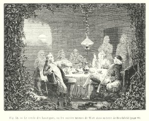 The Circle of Lunatics, or the Intimate Evenings of Watt at His Heathfield Estate (engraving) by European School