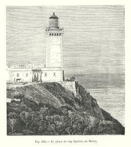 The Lighthouse at Cape Spartel, Morocco (engraving) by European School