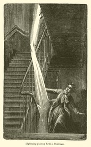 Lightning passing down a Staircase