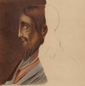 Likeness of Jesus Christ: From a Mosaic Taken from the Roman Catacombs by European School
