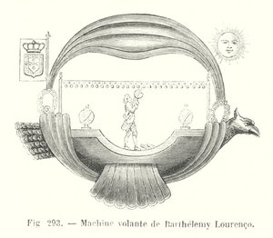 Flying Machine of Barthelemy Lourenco (engraving) by European School