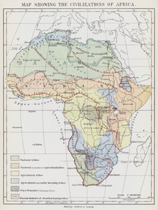 Map showing the Civilizations of Africa by European School
