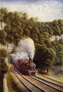 Midland Scotch express train on the Midland Railway travelling through the Yorkshire Dales by European School