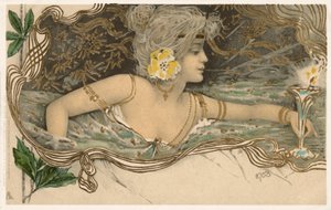 Nymph of Greek Mythology swimming in water