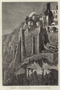 Palestine, Monastery of Saint Sabas Viewed from the Kidron Stream by European School