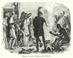 Peter denying Christ by European School
