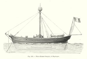 French Floating Lighthouse, the Ruytingen (engraving) by European School