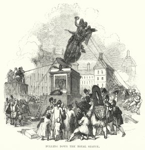 Pulling down the Royal Statue
