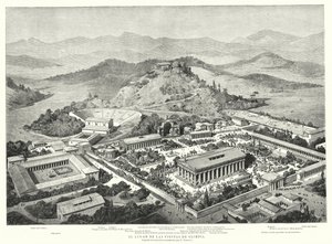 Reconstruction of ancient Olympia, Greece by European School