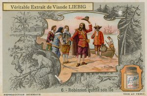 Robinson Crusoe leaves the island