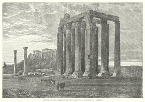 Ruins of the Temple of the Olympian Jupiter at Athens by European School