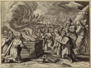Samuel and the Israelites Confessing Their Sins to God at Mizpah Before Defeating the Philistines by European School