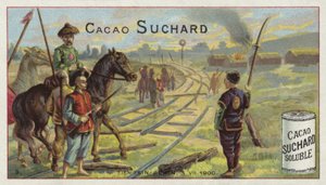 Severed railway between Tianjin and Beijing, Boxer Rebellion, 1900 by European School