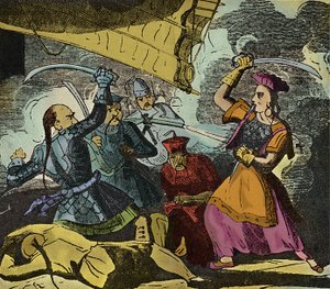 Shing Shi or Ching Shih (died 1844). Chinese pirate woman of the 19th century. She commanded a real fleet with which she defeated Admiral Kwo Lang. by European School