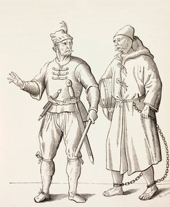 Sixteenth century Galley Soldier with a Galley Slave, c.1880