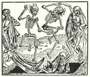 Skeletons of a medieval death dance by European School