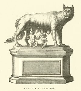 The Capitoline Wolf, Bronze Sculpture Depicting the She-Wolf Suckling Romulus and Remus, the Twin Founders of Rome