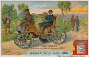 The First Petrol Car, 1875 by European School