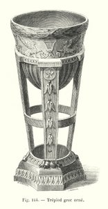 Ornate Greek Tripod (engraving) by European School