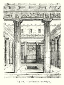 A House in Pompeii (engraving) by European School
