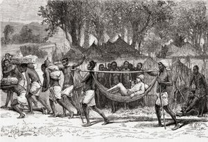 Verney Lovett Cameron Arriving at the Village of Oulonnda, Africa by European School