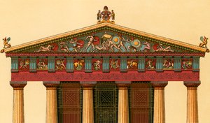 Western Facade of the Temple of Athene, at Aigina by European School
