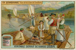 Wooden Ferry in Svealand in Sweden