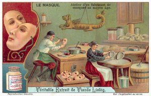 Workshop of a medieval mask maker by European School
