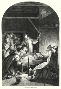 The Death of St Bruno (engraving) by Eustache (after) Le Sueur