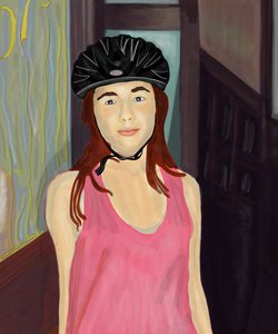 Ava in Bike Helmet, Brooklyn by Evan Sklar