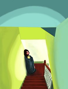 Avy on Stairs, Brooklyn