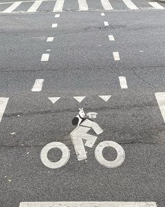 Bike Lane Signage On Street