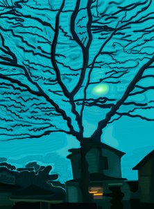 House in Queens at Night by Evan Sklar