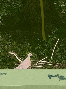 Mourning Dove On Wall of Prospect Park by Evan Sklar
