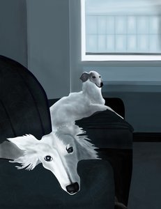 Penny and Minnie on Couch by Evan Sklar