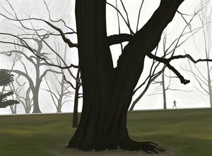 Tree and Jogger. Early Morning. Prospect Park by Evan Sklar