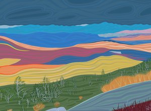 View of the Catskill Mountains In Fall