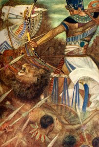 Rameses II Accompanied by a Lion