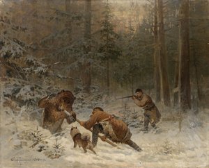 Bear Hunt by Evgeny Alexandrovich Tichmenev