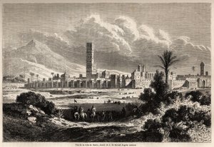 View of the city of Marrakech, drawing by Auguste de Berard, to illustrate Mr. F. Schickler