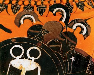 The Three-Headed Giant Geryon Whose Cattle Heracles Stole by Exekias Exekias