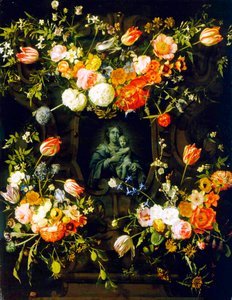 Madonna Surrounded by Flowers