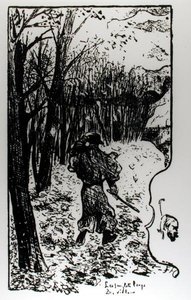 Verlaine in an Autumn Landscape, illustration from Impression d