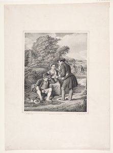 A Man Teasing a Peasant Girl by F.C. Kiærskou
